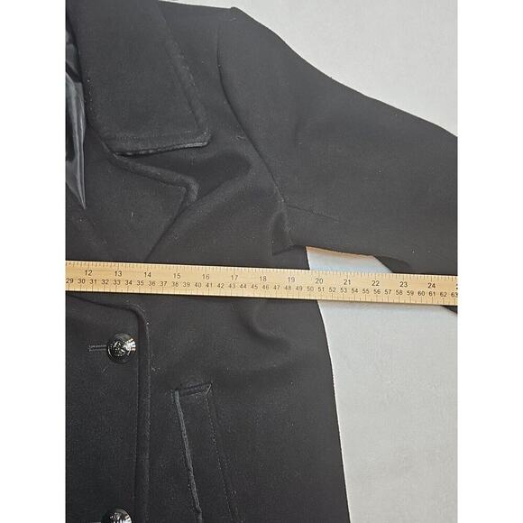 Express Coat Womens Small Pea Coat Wool Blend Double Breasted Black Outerwear - Picture 6 of 10